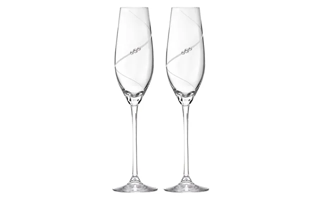 New Pen Champagneglas Med Swarovski Krystaller - 2 Stk.