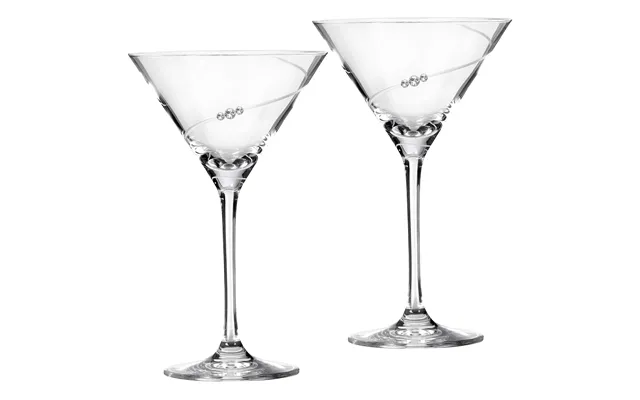 New Pen Cocktailglas Med Swarovski Krystaller - 2 Stk.