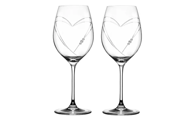 Two Hearts Rødvinsglas Med Swarovski Krystaller - 2 Stk.