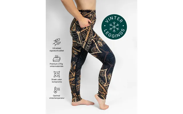 Aya Golden Mandala Tight Fit Winter Leggings