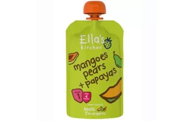Ella's Kitchen Mango, Pære Og Papaya 4 Mdr Ø - 120 G.