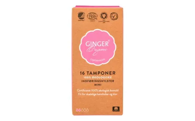 Ginger Organic Tampon M. Indføring Mini - 16 Stk.