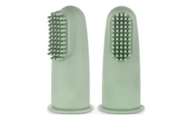 Haakaa Textured Silicone Finger Toothbrush - Pea Green