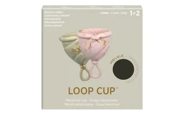 Hevea Loop Menstrationskop Size 1 2 Combo, Golden Blush & Golden Sand - 2 Stk