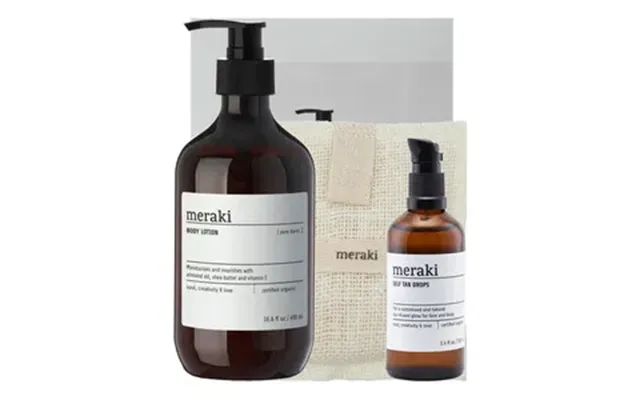 Meraki Gift Box - Self Tan Drops Bath Mitt Body Lotion