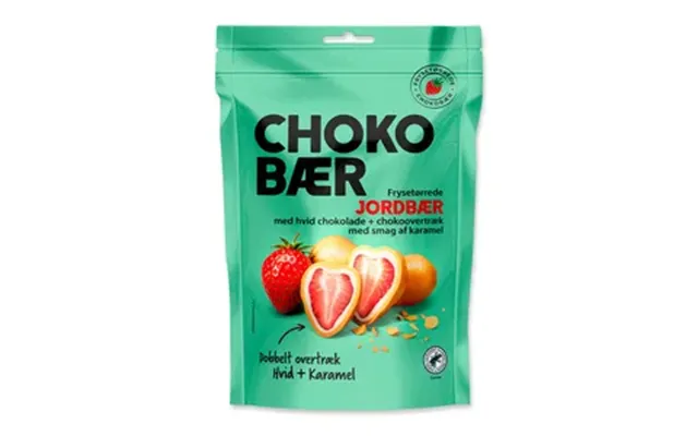 Nordthy Chokobær Frysetørret Jordbær Hvid- Og Karamel Chokolade - 90 G