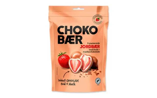Nordthy Chokobær Frysetørret Jordbær Hvid- Og Mælkechokolade - 90 G