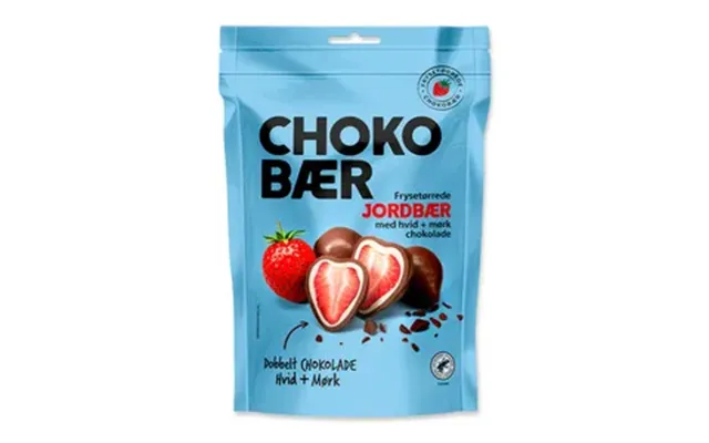 Nordthy Chokobær Frysetørret Jordbær Hvid- Og Mørk Chokolade - 90 G