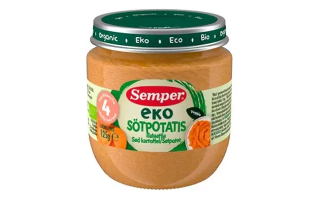 Semper Eko Sød Kartoffelmos Ø 4 Mdr. - 125 G.