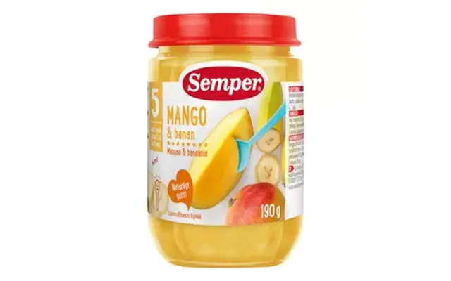 Semper Frugtpure M. Mango Og Banan 5 Mdr. Ø - 190 G.