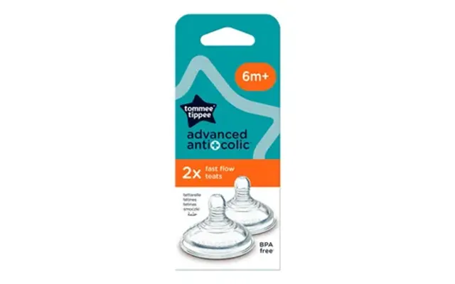 Tommee Tippee Anti-kolik Fast Flow Flaskesut 6 Mdr. - 1 Stk.