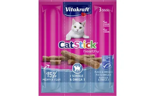 Vitakraft Cat Stick, Rødspætte Og Omega-3 - 1 Stk.