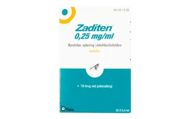 Zaditen Øjendråber 0,25 Mg Ml Enkeltdosisbeholder - 20 X 0,4 Ml