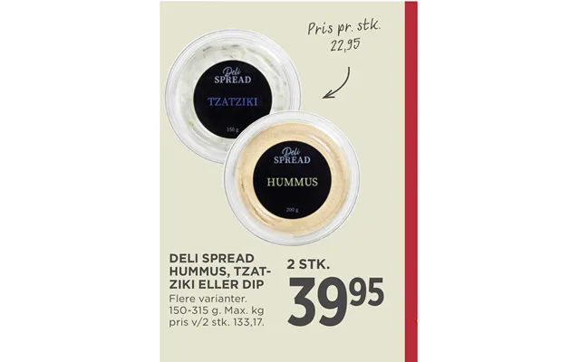Deli Spread Hummus, Tzatziki Eller Dip