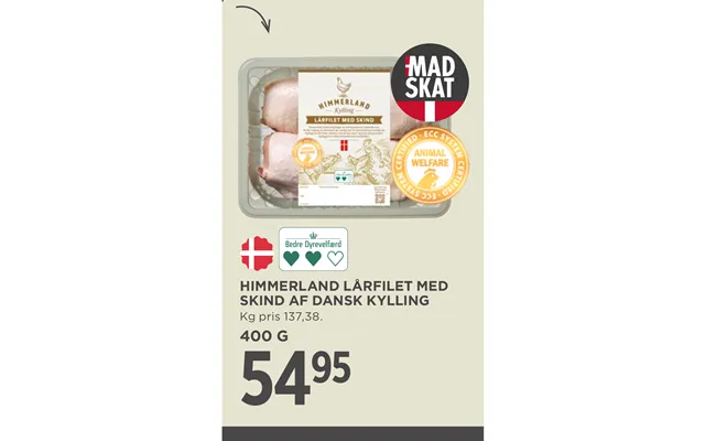 Himmerland Lårfilet Med Skind Af Dansk Kylling
