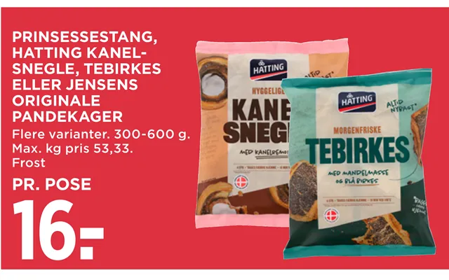 Prinsessestang, Snegle, Tebirkes Eller Jensens Originale Pandekager