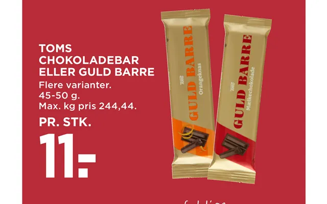 Toms Chokoladebar Eller Guld Barre