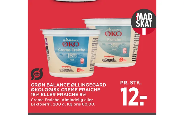 Grøn Balance Øllingegard Økologisk Creme Fraiche 18% Eller Fraiche 9%
