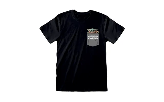 Baby Yoda Sort T-shirt Til Voksne - The Mandalorian