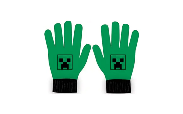 Minecraft Creeper Firkant Handsker - Vanter Til Børn