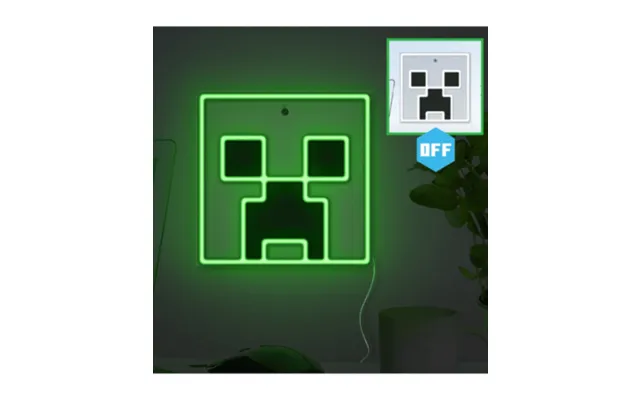 Minecraft Creeper Neon Led Væglampe