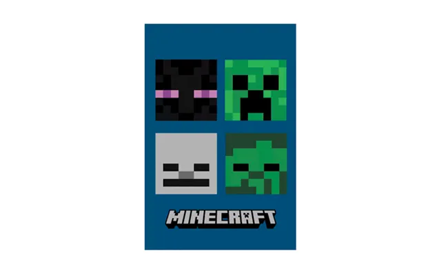 Minecraft Mørkeblåt Tæppe - 100x150cm