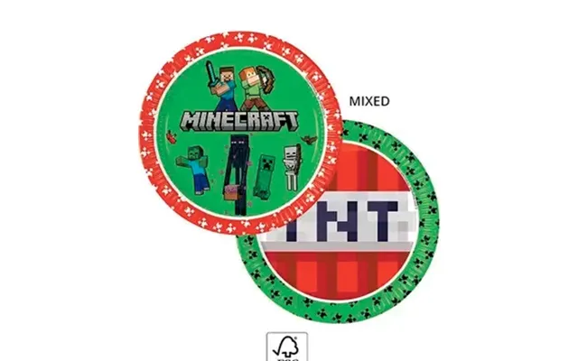 Minecraft Paptallerkner - 8 Stk.