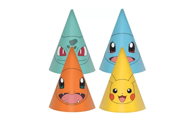 Pokémon Fødselsdagshatte - 8 Stk.