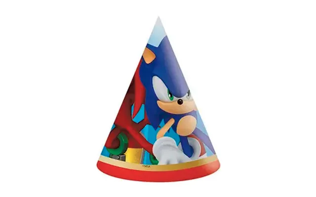 Sonic Fødselsdagshatte - 6 Stk.