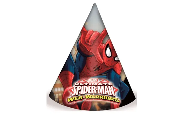 Spiderman Fødselsdagshatte - 6 Stk.
