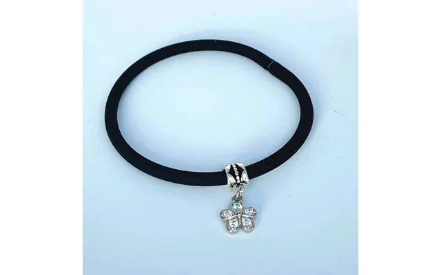 Armbånd I Læderlook Med Blomst Vedhæng