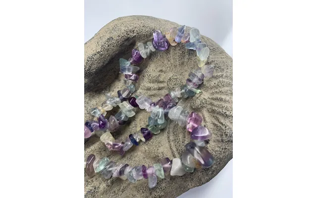 Krystal Chips Armbånd - Regnbue Fluorit