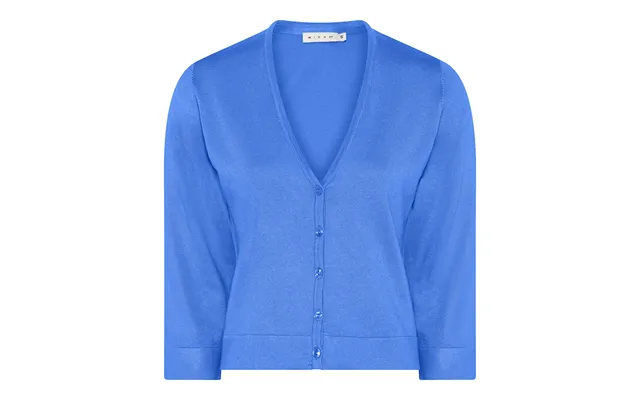 Micha Cardigan Dame 3 4 Ærmer V-hals Viscose Strik Med Knapper - Blå