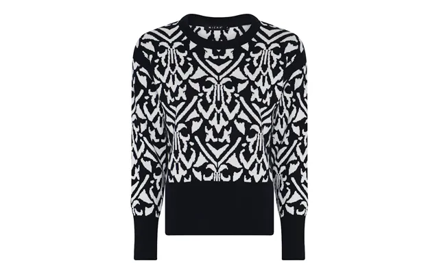 Micha Jacquard Pattern Strik - Navy Offwhite