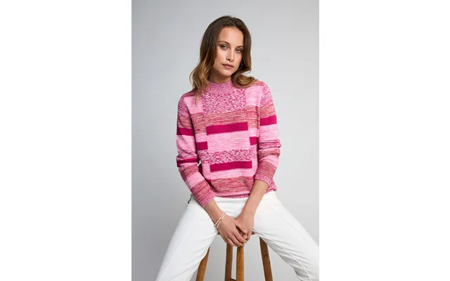 Micha Multi Melange Strik - Pink