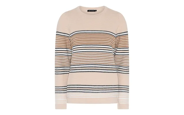 Micha Stribet Bomuld Strik - Sand Latte