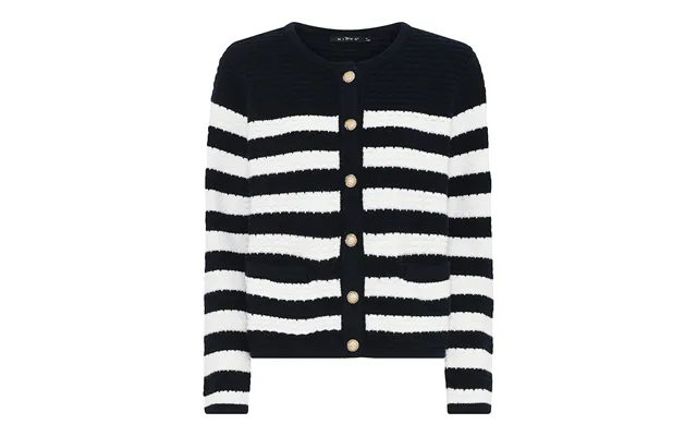 Micha Structure Forårs Strik - Navy Offwhite