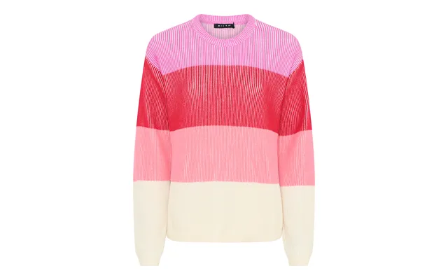 Micha Vertical Stribet Strik - Pink Rød
