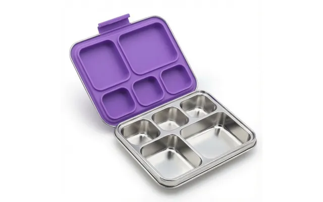 Madkasse 5 Rum - Stainless Steel Rustfrit Stål Silicone Indsats