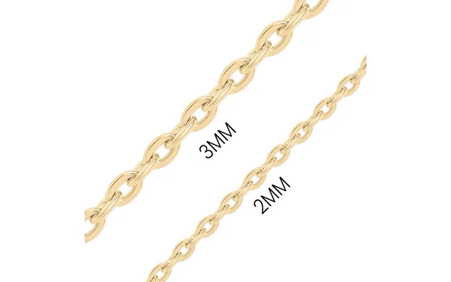 18k Guld Pvd Rustfrit Stål Flad Oval Løkke Kæde - 18 2mm