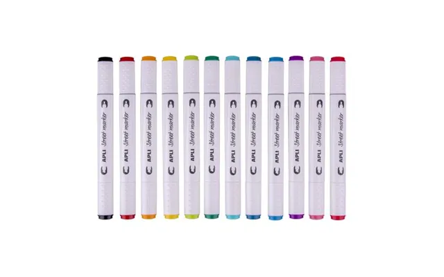 Apli Street Marker Med 2 Forskellige Ender - 12 Stk. Assorterede Farver