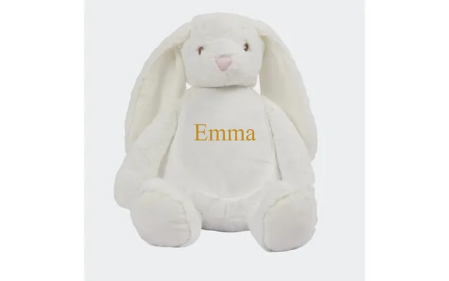 Bamse Med Navn. Hvid Kanin - Navn 54654654 42cm