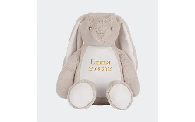 Beige Kanin Bamse Med Broderet Navn - Navn Dato 544 42cm