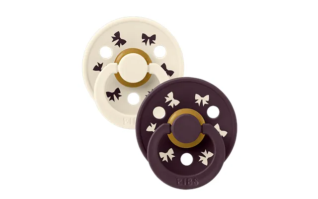 Bibs Colour Holiday Bow Sutter 2-pak - Ivory Plum