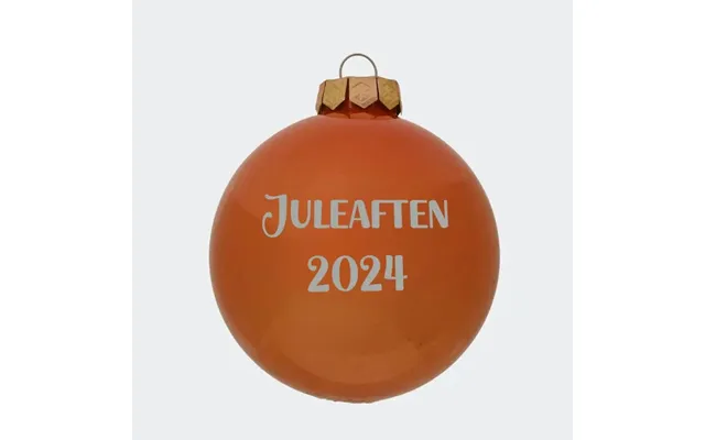 Blank Orange Julekugle 80mm - 2 Linjer 80mm