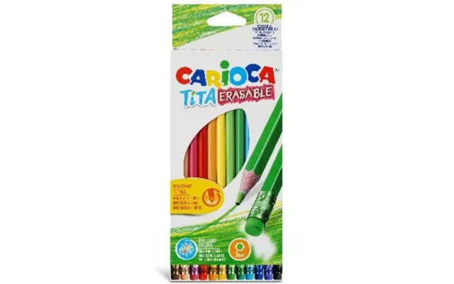 Carioca Farveblyanter Med Viskelæder - 3mm Tip 12stk