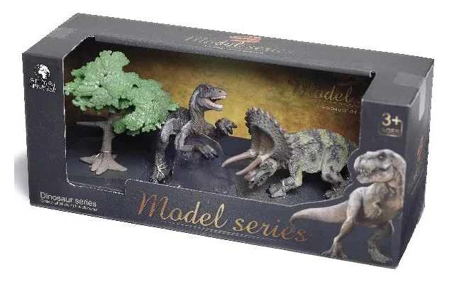 Dinosaur Figur Med Planter - Lille Legetøj Til Børn Ass.