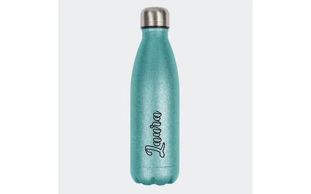 Glitter Drikkedunk Med Navn - Glitter Drikkedunk Blå 500ml