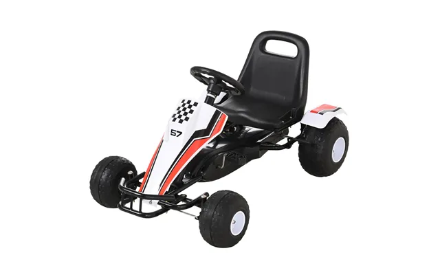 Gokart, Pedalbil Med Justerbart Sæde, Bremse, Til Børn 3-6 År, Hvid - 1 Stück 1er Pack Weiß