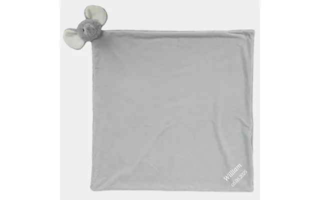 Gråt Elefanttæppe Med Navn - 2 Linjer Grå One Size